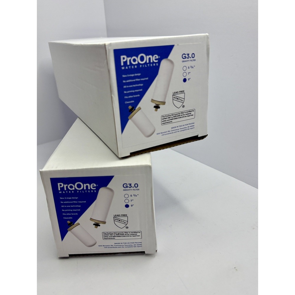 2 Pack ProOne G-Series G3.0 Gravity Water 9" Filter for Big+ System Replacement